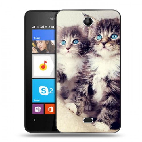 Дизайнерский силиконовый чехол для Microsoft Lumia 430 Dual SIM Котята