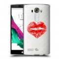 Полупрозрачный дизайнерский пластиковый чехол для LG G4 Прозрачные поцелуи