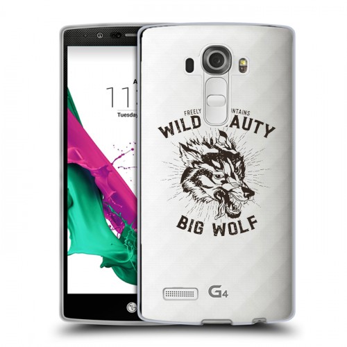 Полупрозрачный дизайнерский пластиковый чехол для LG G4 Волки