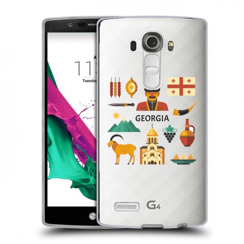 Полупрозрачный дизайнерский пластиковый чехол для LG G4 Грузия