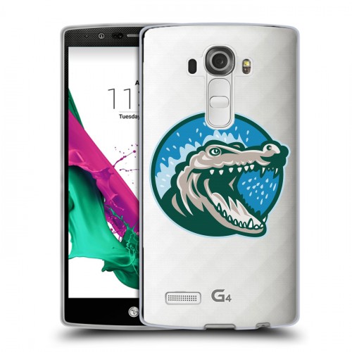 Полупрозрачный дизайнерский пластиковый чехол для LG G4 Прозрачные крокодилы