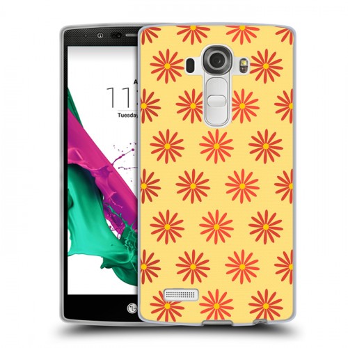 Дизайнерский пластиковый чехол для LG G4 Бежевые цветы