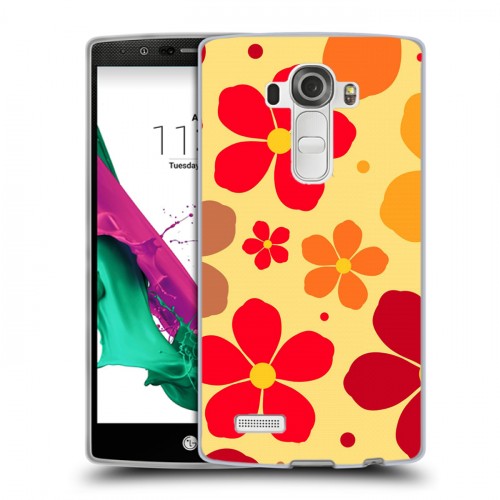 Дизайнерский пластиковый чехол для LG G4 Бежевые цветы