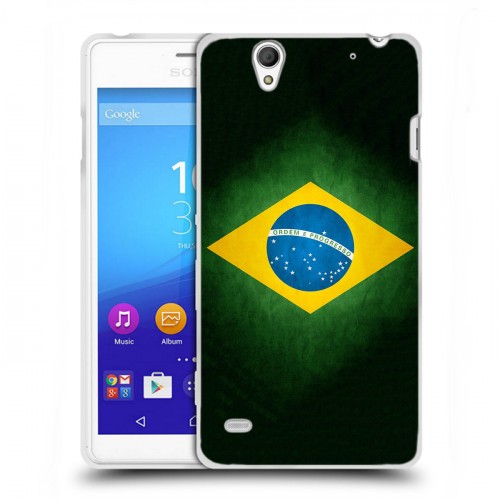 Дизайнерский пластиковый чехол для Sony Xperia C4 Флаг Бразилии