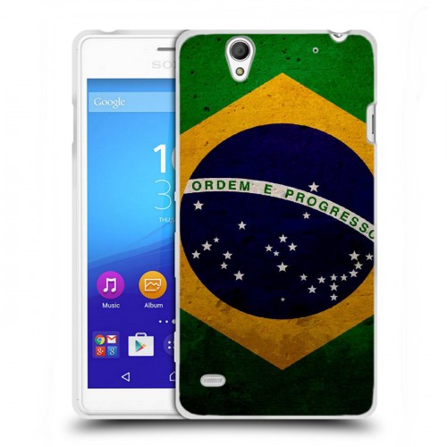Дизайнерский пластиковый чехол для Sony Xperia C4 Флаг Бразилии