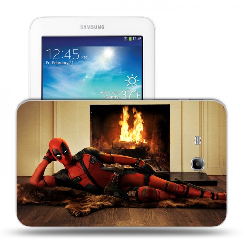 Дизайнерский силиконовый чехол для Samsung Galaxy Tab 3 Lite Дэдпул
