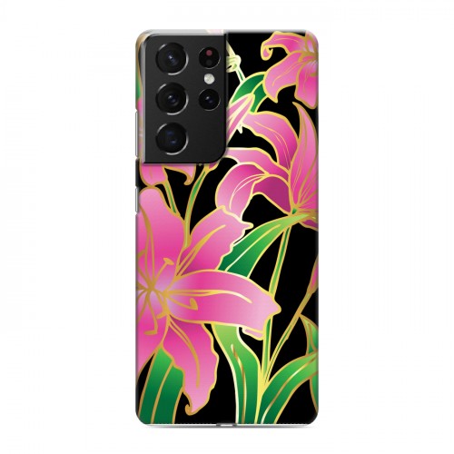 Дизайнерский пластиковый чехол для Samsung Galaxy S21 Ultra Люксовые цветы