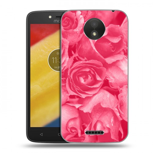 Дизайнерский пластиковый чехол для Motorola Moto C Plus Монохромные цветы
