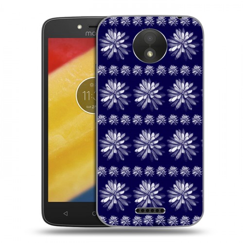 Дизайнерский пластиковый чехол для Motorola Moto C Plus Монохромные цветы