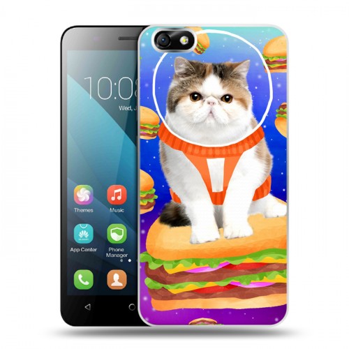 Дизайнерский пластиковый чехол для Huawei Honor 4X Космик кошки