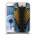 Дизайнерский пластиковый чехол для Samsung Galaxy Grand Деним с заклепками