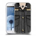 Дизайнерский пластиковый чехол для Samsung Galaxy Grand Деним с заклепками