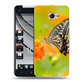 Дизайнерский пластиковый чехол для HTC Butterfly S Бабочки