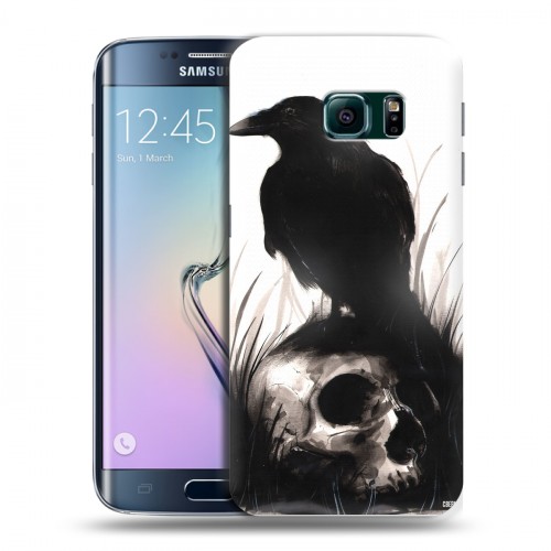 Дизайнерский пластиковый чехол для Samsung Galaxy S6 Edge Ворон