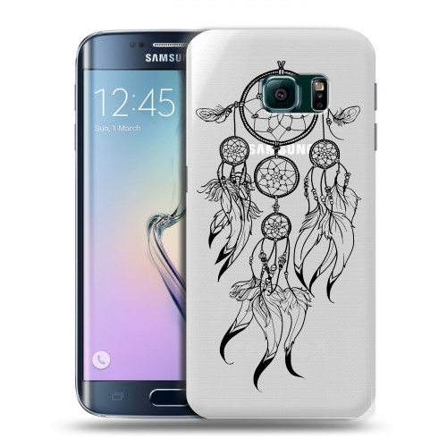 Полупрозрачный дизайнерский пластиковый чехол для Samsung Galaxy S6 Edge Прозрачные ловцы снов