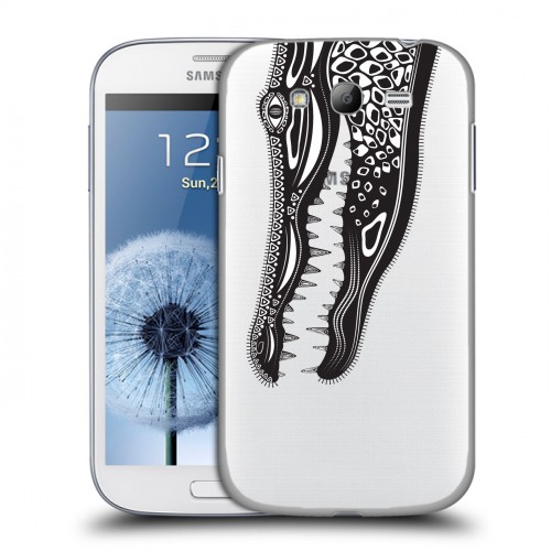 Полупрозрачный дизайнерский пластиковый чехол для Samsung Galaxy Grand Каллиграфия животных