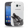 Полупрозрачный дизайнерский пластиковый чехол для Samsung Galaxy Trend Lite Каллиграфия животных