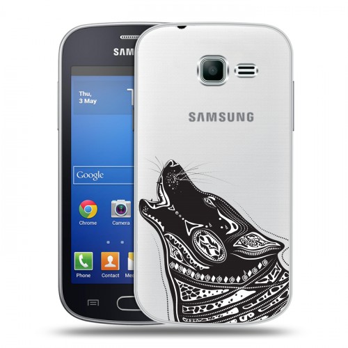 Полупрозрачный дизайнерский пластиковый чехол для Samsung Galaxy Trend Lite Каллиграфия животных
