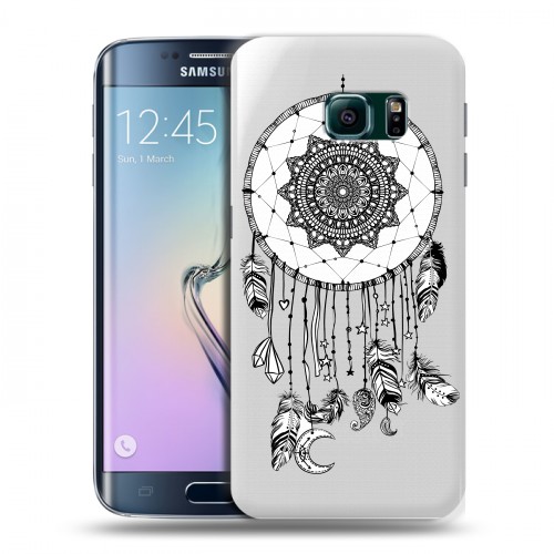 Полупрозрачный дизайнерский пластиковый чехол для Samsung Galaxy S6 Edge Прозрачные обереги 2