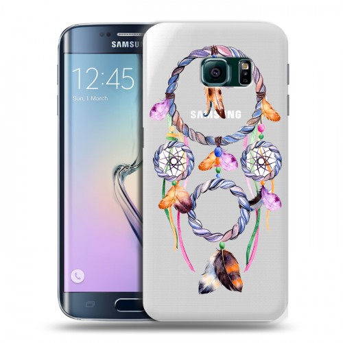 Полупрозрачный дизайнерский пластиковый чехол для Samsung Galaxy S6 Edge Прозрачные обереги 3