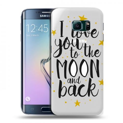 Полупрозрачный дизайнерский пластиковый чехол для Samsung Galaxy S6 Edge Золотые слова