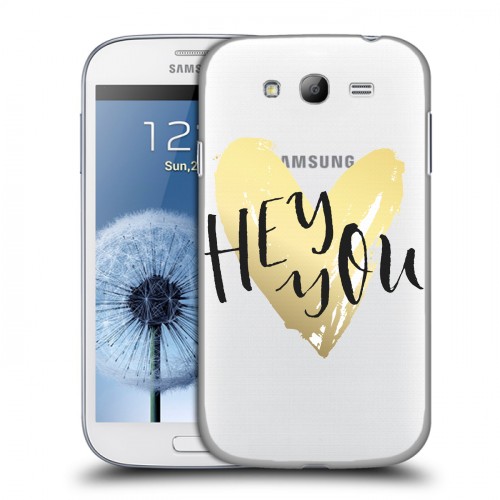 Полупрозрачный дизайнерский пластиковый чехол для Samsung Galaxy Grand Золотые слова