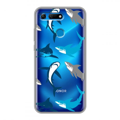 Полупрозрачный дизайнерский пластиковый чехол для Huawei Honor View 20 Прозрачные рыбы