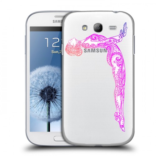 Полупрозрачный дизайнерский пластиковый чехол для Samsung Galaxy Grand Йога дизайн