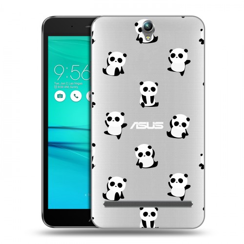 Полупрозрачный дизайнерский пластиковый чехол для ASUS ZenFone Go ZB690KG Прозрачные панды 