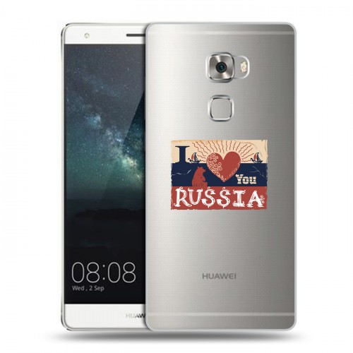 Полупрозрачный дизайнерский пластиковый чехол для Huawei Mate S Российский флаг