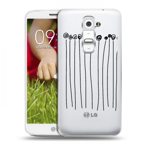 Полупрозрачный дизайнерский пластиковый чехол для LG Optimus G2 mini Абстракции