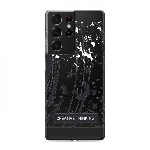 Полупрозрачный дизайнерский пластиковый чехол для Samsung Galaxy S21 Ultra Абстракции