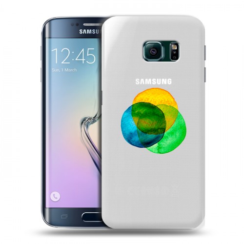 Полупрозрачный дизайнерский пластиковый чехол для Samsung Galaxy S6 Edge Абстракции 5