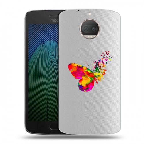 Полупрозрачный дизайнерский пластиковый чехол для Motorola Moto G5s Plus прозрачные Бабочки 