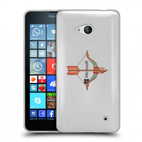 Полупрозрачный дизайнерский пластиковый чехол для Microsoft Lumia 640 Прозрачные знаки зодиака