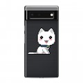 Полупрозрачный дизайнерский пластиковый чехол для Google Pixel 6 Кошки