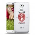 Полупрозрачный дизайнерский пластиковый чехол для LG Optimus G2 mini Символика льва