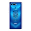 Полупрозрачный дизайнерский пластиковый чехол для Huawei Honor View 20 Символика льва