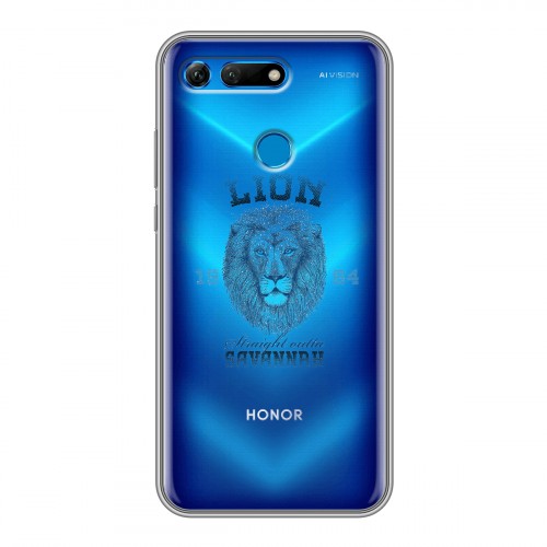 Полупрозрачный дизайнерский пластиковый чехол для Huawei Honor View 20 Символика льва