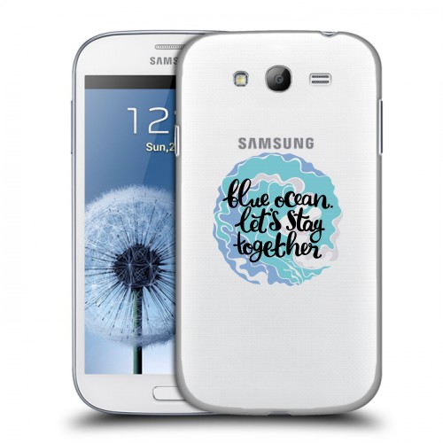 Полупрозрачный дизайнерский пластиковый чехол для Samsung Galaxy Grand Прозрачные надписи 1