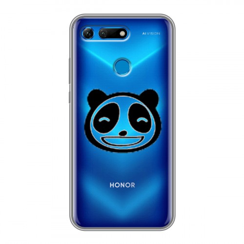 Полупрозрачный дизайнерский пластиковый чехол для Huawei Honor View 20 Прозрачные панды - смайлики