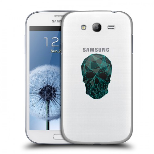Полупрозрачный дизайнерский пластиковый чехол для Samsung Galaxy Grand Прозрачные черепа 2