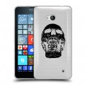Полупрозрачный дизайнерский пластиковый чехол для Microsoft Lumia 640 прозрачные черепа 