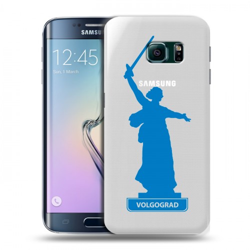 Полупрозрачный дизайнерский пластиковый чехол для Samsung Galaxy S6 Edge Прозрачные города России