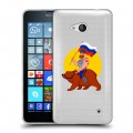 Полупрозрачный дизайнерский пластиковый чехол для Microsoft Lumia 640 Российский флаг