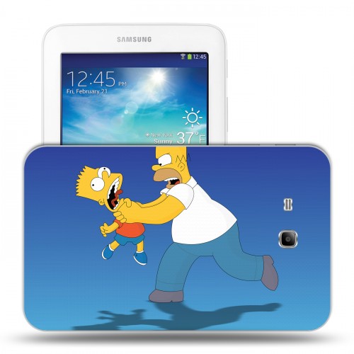 Дизайнерский силиконовый чехол для Samsung Galaxy Tab 3 Lite Симпсоны