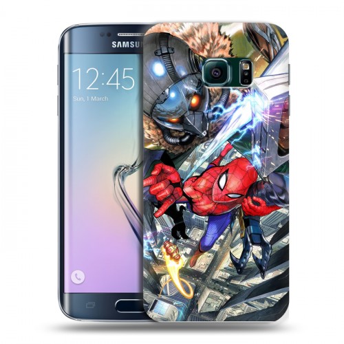 Дизайнерский пластиковый чехол для Samsung Galaxy S6 Edge Человек - паук