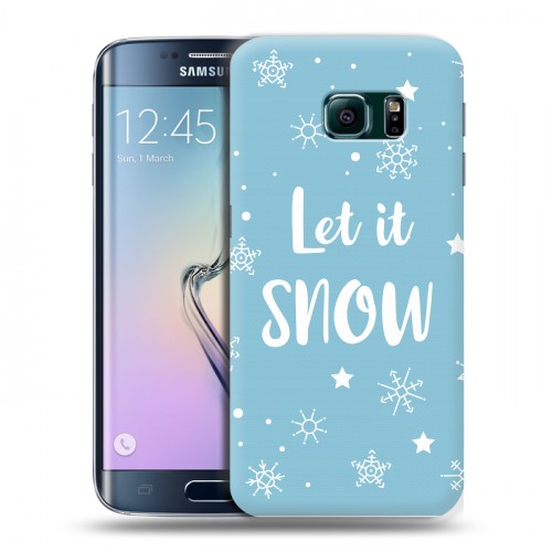 Дизайнерский пластиковый чехол для Samsung Galaxy S6 Edge снежинки