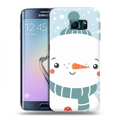 Дизайнерский пластиковый чехол для Samsung Galaxy S6 Edge  Новогоднее смешенное