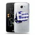 Полупрозрачный дизайнерский пластиковый чехол для LG K5 флаг греции